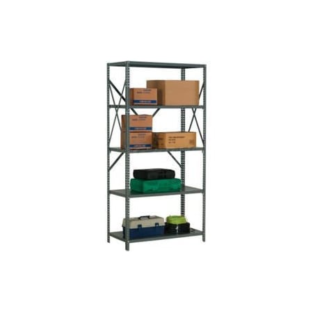 GLOBAL EQUIPMENT Tri-Boro Klip-It Open Starter, 5 Shelves, 18 Gauge, 48"W x 30"D x 73"H, Dark Gray 562165A